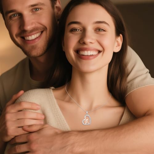 Hancock Sports Necklace Sterling Silver Sports Heart Pendant Hobby Jewelry Gift for Women