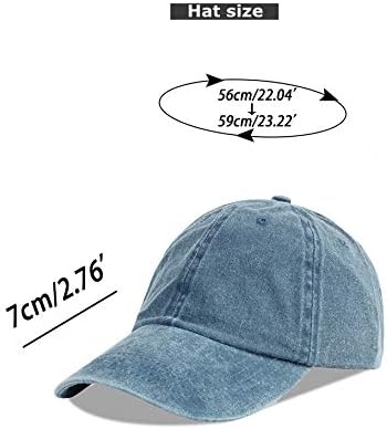 LANGZHEN Unisex Baseball Cap 100% Cotton Fits Men Women Washed Denim Adjustable Dad Hat