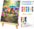 PHANTASYART Birds Paint by Number Framed with Wooden Easel 12x16inch
