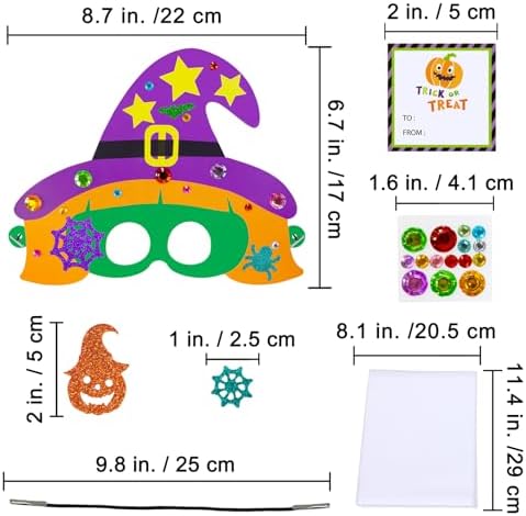 Winlyn 24 Sets Halloween Masks Craft Kits Halloween Face Masks DIY Foam Halloween Party Mask Art Sets Ghost Monster Mummy Face Stickers for Kids Classroom Activities Party Favors Treats