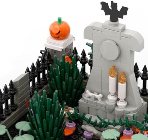 Halloween Graveyard Monument Building Blocks Set, 181 PCS Garden Scene