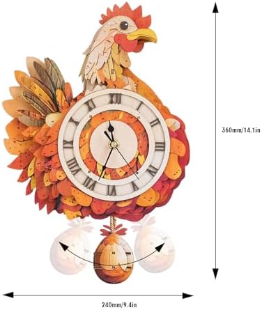 3D Puzzles for Adults Wooden Rooster Puzzle Clock Adult Crafts
