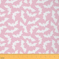 Feelyou Bat Fabric by The Yard 10 Yards for Kids Boys Girls Happy Halloween Decorative Trick or Treat Pink Upholstery Fabric for Chairs ，Soft Flannel
