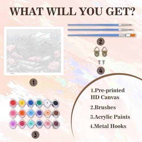 PHANTASYART Dragon Paint by Numbers Kit for Adults16x20inch