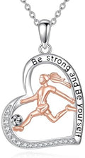 Hancock Sports Necklace Sterling Silver Sports Heart Pendant Hobby Jewelry Gift for Women