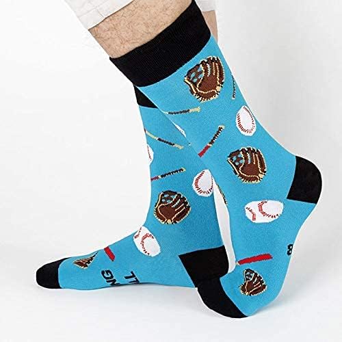 Cavertin Men's Funny Socks Hunting Fishing Football Baseball Gaming Golf Taco Pizza Bacon Christmas Gift for Men