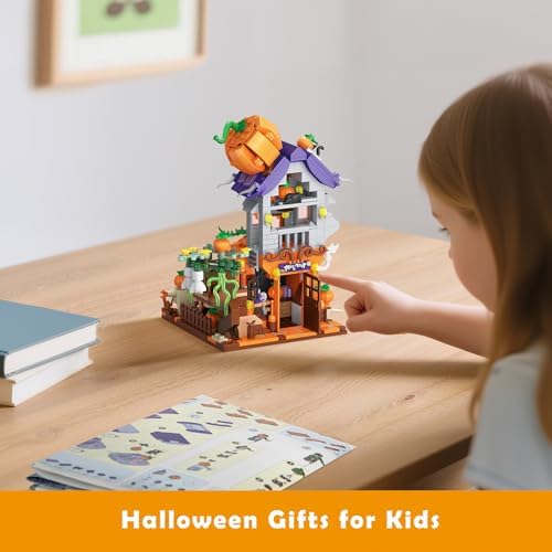 Halloween Pumpkin House Mini Building Blocks Set