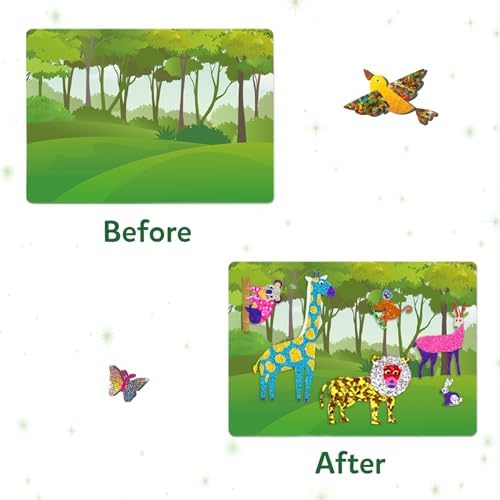 Skillmatics Foil Fun Animals, Foil Art & Craft Kit, Gift for Boys & Girls