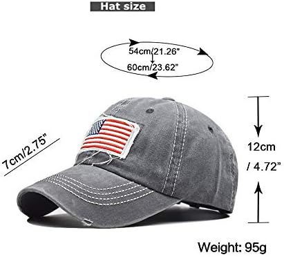 Distressed Ponytail Hat for Women American-Flag Pony Tail Caps High Bun