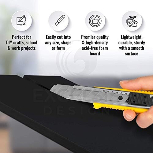 15 Pack Foam Board | Black Foam Board 3/16 Inch Thick Black Core Mat | Backing - Image 4