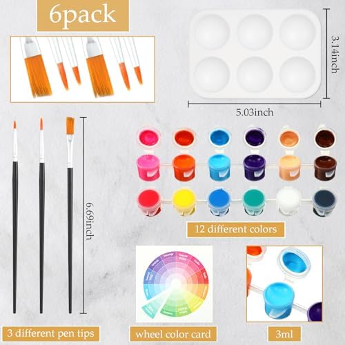 Dinifee 6 Pack Pre Drawn Canvas for Painting Pre Printed Canvas Kit 8 x 10 Inch Stretched Cotton Paint and Sip Set for Adults Couple Party Graduation Summer Date Night(Artistic Women)