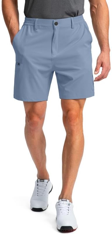 Pinkbomb Men's Golf Shorts with 6 Pockets Stretch Quick Dry Hiking Work Dress Shorts for Men