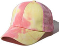 Criss Cross Hat Washed Distressed Baseball Cap Ponytail Hat High Messy Bun Ponycap for Women