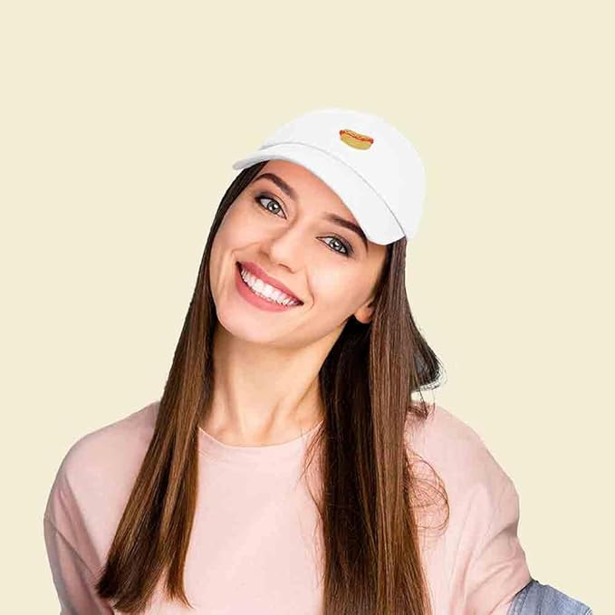 DALIX Hot Dog Hat Embroidered Mens Womens Baseball Cap