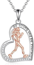 Hancock Sports Necklace Sterling Silver Sports Heart Pendant Hobby Jewelry Gift for Women