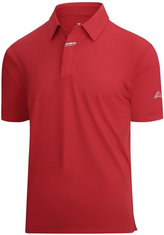Damipow Premium Golf Shirts for Men Dry Fit Performance Polo Short Sleeve Collared Shirt
