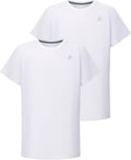 DEVOROPA Youth Boys Compression Shirt Long/Short Sleeve Football Baseball Undershirt Quick Dry Kids Sports Baselayer Crewneck