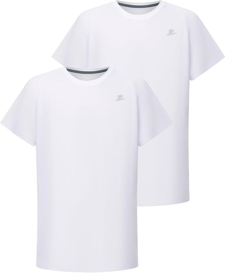 DEVOROPA Youth Boys Compression Shirt Long/Short Sleeve Football Baseball Undershirt Quick Dry Kids Sports Baselayer Crewneck