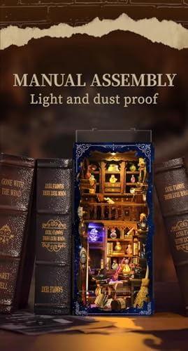 Book Nook Mystical Wizard House DIY Miniature Kit with LED Lights - 3D Magic Cottage Model for Home Decor & Creative Gift