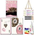 Mandun Lucky Leopard Paint by Numbers Kit for Adults, 3 Pack, 7.8x11.8 inch