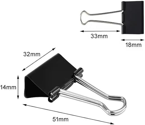100 Pack Medium Binder Clips, Standard 32mm/1.25 in Binder, Durable Medium - Image 2