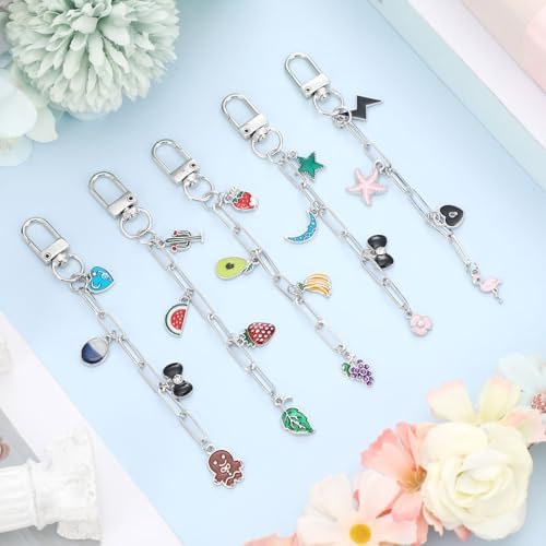 Tondiamo 286 Pcs Silver Keychain Charm Making Kit DIY Bag Charm
