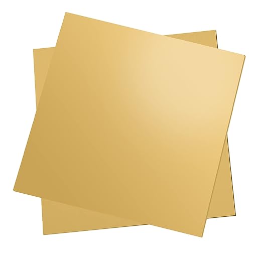 2 Pcs Brass Sheet, 20 Gauge Thickness, No Scratches, Film Attached Brass Plates by iteshuai