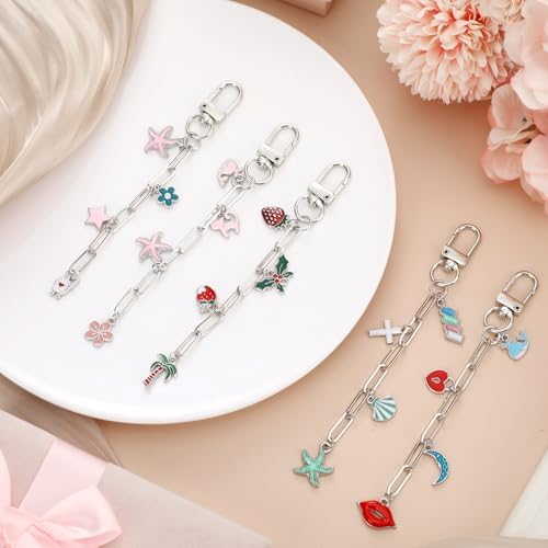Tondiamo 286 Pcs Silver Keychain Charm Making Kit DIY Bag Charm