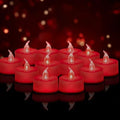 Tea Lights Battery Operated Candles LED Tea Lights Flameless Candles 200+ Hours Flickering Fake Tealights for Sweetest Day Wedding Home Decorations Party (Red Base, 12 Pack)