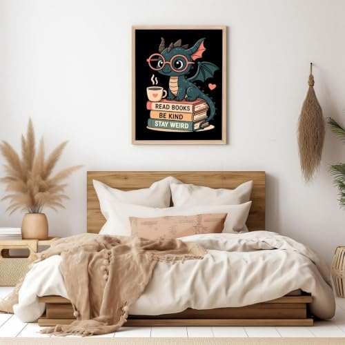 GOUOYANA Dragon and Book Paint By Numbers Kit for Adults Acrylic Canvas