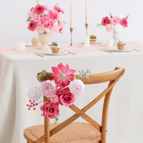 Floweroyal Artificial Flowers Fake Rose Flowers Dahlia with Stems for DIY Wedding Bridal Bouquets, Baby Shower, Floral Arrangement, Table Centerpieces, Home Decorations