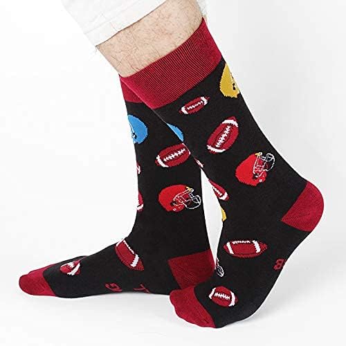 Cavertin Men's Funny Socks Hunting Fishing Football Baseball Gaming Golf Taco Pizza Bacon Christmas Gift for Men