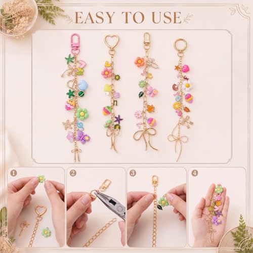 Highergo 698 Pcs Fresh Charms Lip Gloss Keychain Making Kit DIY Craft