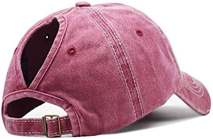 Distressed Ponytail Hat for Women American-Flag Pony Tail Caps High Bun