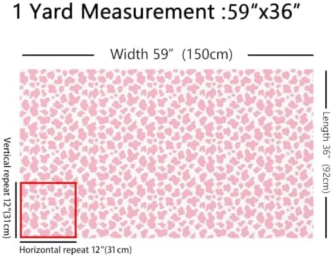Erosebridal Cow Print Upholstery Fabric, 1 Yard