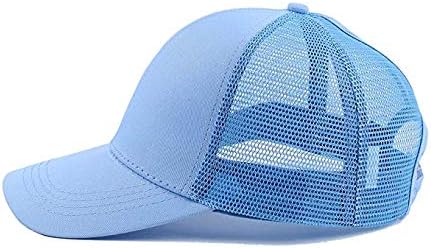 Criss Cross Hat Washed Distressed Baseball Cap Ponytail Hat High Messy Bun Ponycap for Women