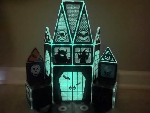CreateOn Crayola Halloween Glow Magnetic Haunted House Tiles Set, Building Set for Kids, STEM Toys for Boys and Girls Ages 3 and Up, 28-Piece Set
