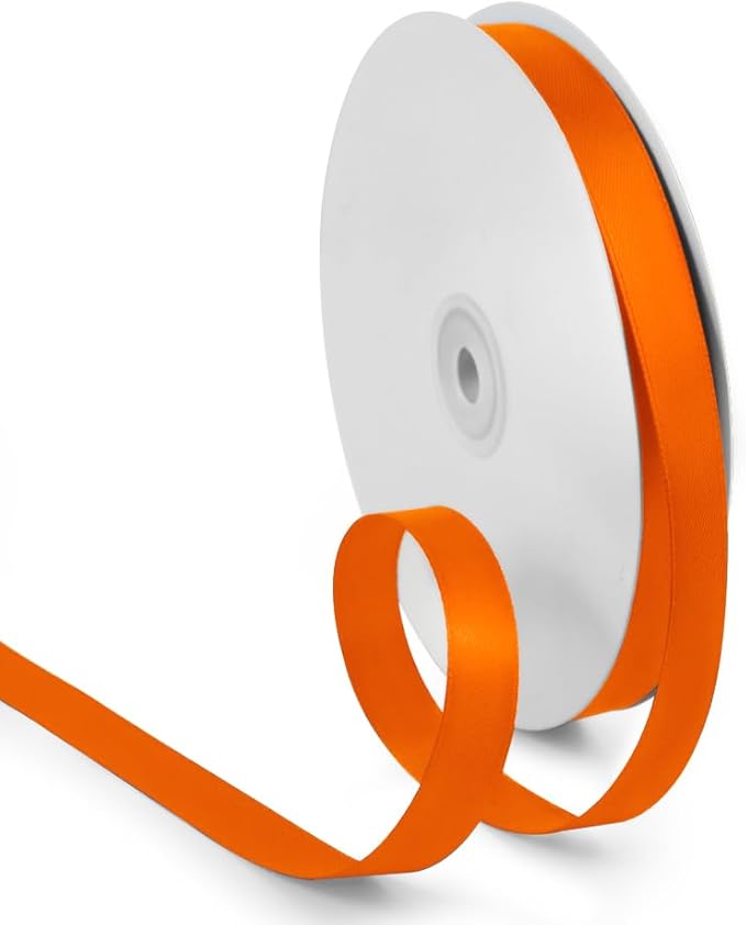 5/8 Inch Orange Ribbon, 100 Yards Orange Stain Ribbon by HimBen