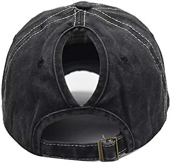 Distressed Ponytail Hat for Women American-Flag Pony Tail Caps High Bun