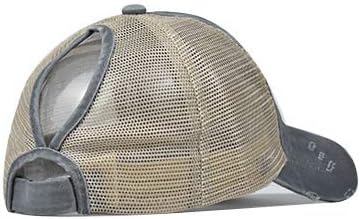 Eohak Distressed Ponytail Hats Baseball for Women Messy-Bun Pony Caps