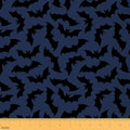 Feelyou Bat Fabric by The Yard 10 Yards for Kids Boys Girls Happy Halloween Decorative Trick or Treat Blue Upholstery Fabric for Chairs ，Soft Flannel