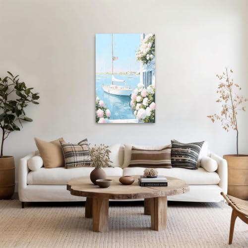 GOUOYANA Paint By Numbers Kit for Adults-Sailboat Coastal Landscape Canvas