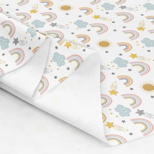 Erosebridal Girls Rainbow Fabric By the Yard, 5 Yards