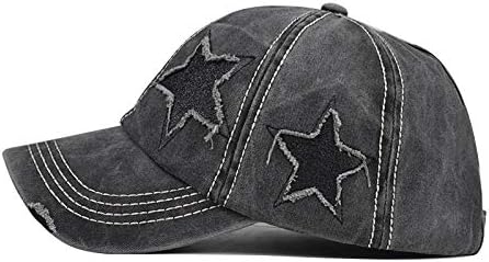 Criss Cross Hat Washed Distressed Baseball Cap Ponytail Hat High Messy Bun Ponycap for Women