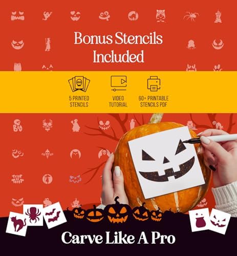 Halloween Pumpkin Carving Kit Case - Complete Pumpkin Carving Set With Saw Pumpkin Carving Knife - Halloween Pumpkin Carving Tools - Pumpkin Garnishing Knives