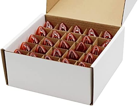 Creative Hobbies® Transparent Orange C7 Light Bulbs - 7 Watt, Steady Burning, Candelabra Base - Ideal for Halloween Pumpkin Lights & Christmas | Box of 25 (Pack of 2)