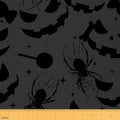 Feelyou Halloween Theme Soft Flannel Fabric by The Yard 2 Yards Kids Pumpkin Lantern Upholstery Fabric for Boys Girls Teens Black Spider Animal Candy for Home DIY Projects, Indoor Decor