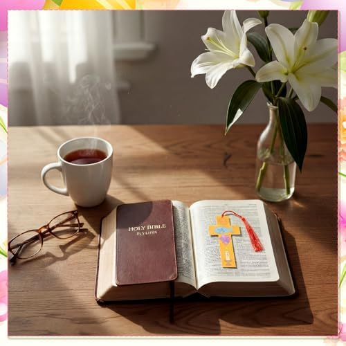 200 Pcs Christian Wood Bookmarks to Color Bulk, Color Your Own with Tassels