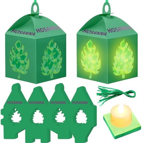 Simgoing 12 Sets Palm Sunday Craft Easter Tissue Paper Lantern Craft