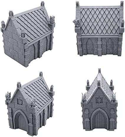 EnderToys Mausoleum Graveyard Scene - DND Terrain Scenery for Tabletop 28mm Miniatures Wargame